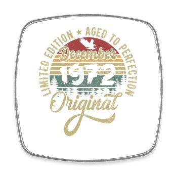December 1972 - Legend since December 1972 - Square fridge magnet - white - Front