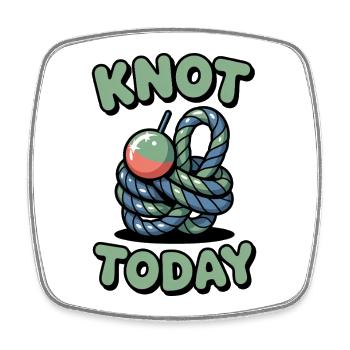 Knot Today Angler's Humor Fishing Lure Fun Graphic - Square fridge magnet - white - Front
