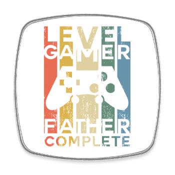 Gamer Gaming Vater Vatertag Spruch Zocken Papa - Viereckiger Kühlschrankmagnet - Weiß - Vorne
