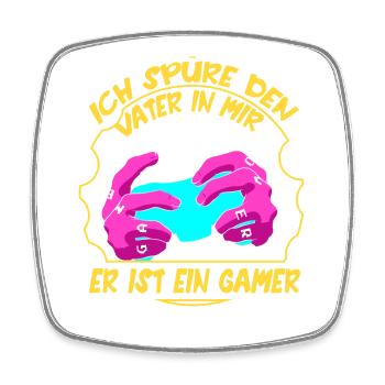 Vater Papa Computerspieler Gamer Zocker Zocken - Viereckiger Kühlschrankmagnet - Weiß - Vorne