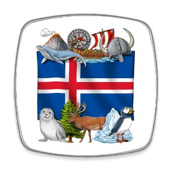 Island Pride - Viereckiger Kühlschrankmagnet - Weiß - Vorne