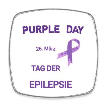 Purple Day Epilepsy Education - Square fridge magnet - white - Front