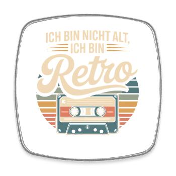 Ich bin Retro Kassette - Viereckiger Kühlschrankmagnet - Weiß - Vorne