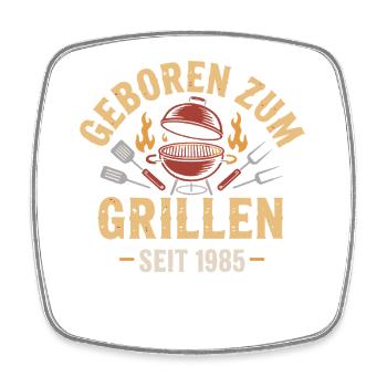 Born for grilling since 1985 - Square fridge magnet - white - Front
