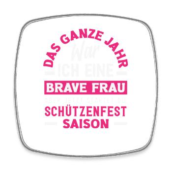 Brave Woman Funny Shooting Festival Dire - Magnet carré - blanc - Devant