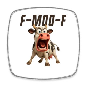 F-Muh-F Kuh Lustige Kuh FMOOF F Muh F - Viereckiger Kühlschrankmagnet - Weiß - Vorne
