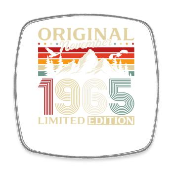 60th Birthday Original November Vintage 1965 - Square fridge magnet - white - Front