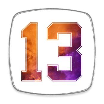 NO. 13 NUMBER 13 COLLEGE 13TH BIRTHDAY - Square fridge magnet - white - Front