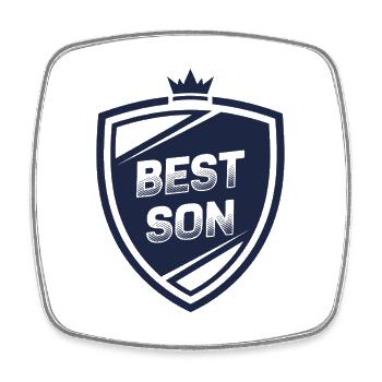 Best Son Shield - Square fridge magnet - white - Front