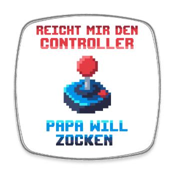 Vater Papa Computerspieler Gamer Zocker Zocken - Viereckiger Kühlschrankmagnet - Weiß - Vorne