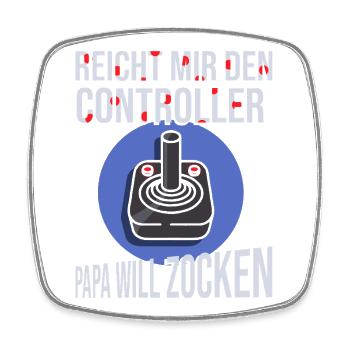 Gamer Gaming Vater Vatertag Spruch Zocken Papa - Viereckiger Kühlschrankmagnet - Weiß - Vorne