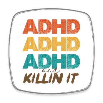 ADHD Power Farbstacking - Viereckiger Kühlschrankmagnet - Weiß - Vorne