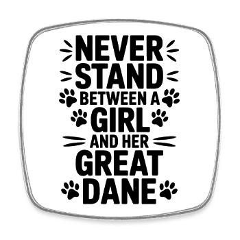 Deutsche Dogge Spruch Lustiges Dogge Geschenk - Viereckiger Kühlschrankmagnet - Weiß - Vorne