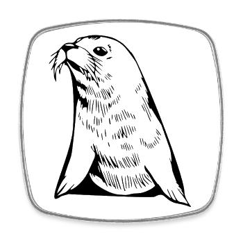 Seal Seal T-shirt Gift Northern Germany - Square fridge magnet - white - Front