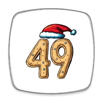 49 Number Biscuit Christmas - Square fridge magnet - white - Front