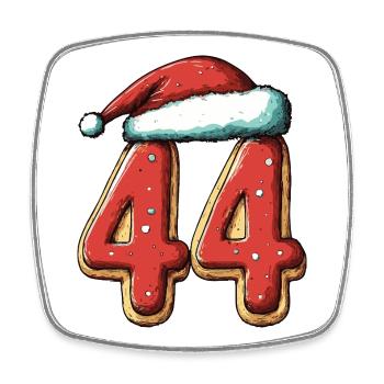 44 Number Biscuit Christmas - Square fridge magnet - white - Front
