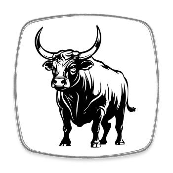 Bull - Square fridge magnet - white - Front