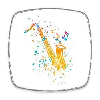 Saxophon Jazz Saxophonist Orchester Musiker - Viereckiger Kühlschrankmagnet - Weiß - Vorne