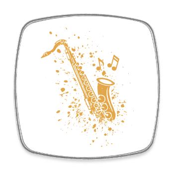 Saxophon Jazz Saxophonist Orchester Musiker - Viereckiger Kühlschrankmagnet - Weiß - Vorne