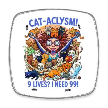 Crazy Cats Woman - CAT-ACLYSM! - Square fridge magnet - white - Front
