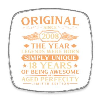 Original 1991 Jahrgang - 35. Geburtstag - Viereckiger Kühlschrankmagnet - Weiß - Vorne