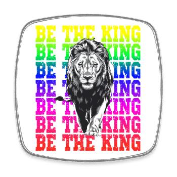 Be the King Rainbow Lion Motif Strong Animal - Square fridge magnet - white - Front