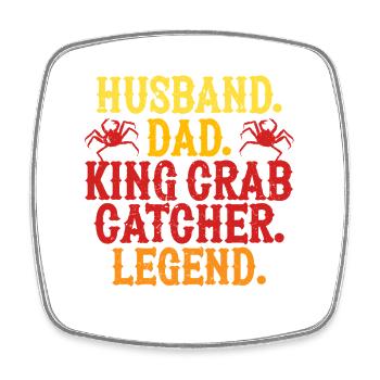 Alaska King Crab Father Husband - Square fridge magnet - white - Front