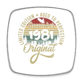 December 1981 - Legend since December 1981 - Square fridge magnet - white - Front