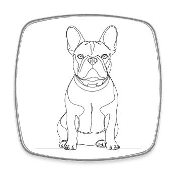 Frenchie Cute Gift Funny Dog Mom - Square fridge magnet - white - Front