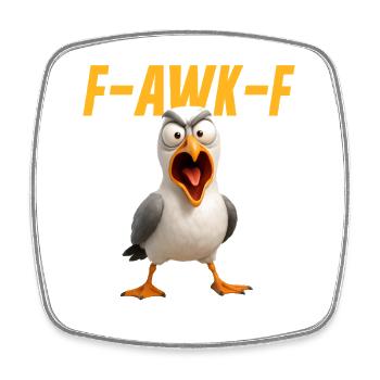 F-AWK-F Seagull Funny Seagull FAWKF F Awk F - Square fridge magnet - white - Front
