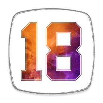 NO. 18 NUMBER 18 COLLEGE 18TH BIRTHDAY - Square fridge magnet - white - Front