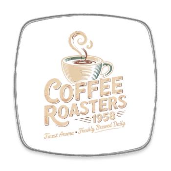 Vintage Kaffee Werbung - Viereckiger Kühlschrankmagnet - Weiß - Vorne