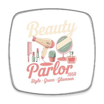 Vintage Beauty Werbung - Viereckiger Kühlschrankmagnet - Weiß - Vorne