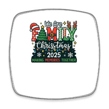 Nous sommes la famille Noël 2025 - Magnet carré - blanc - Devant