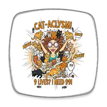 CAT-ACLYSM! 99 Cats Chaos - Comic - Square fridge magnet - white - Front