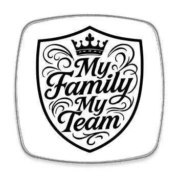 Family My Team Coat of Arms - Square fridge magnet - white - Front