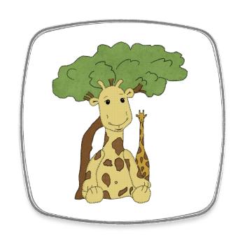 Afrika_Giraffe - Magnet carré - blanc - Devant