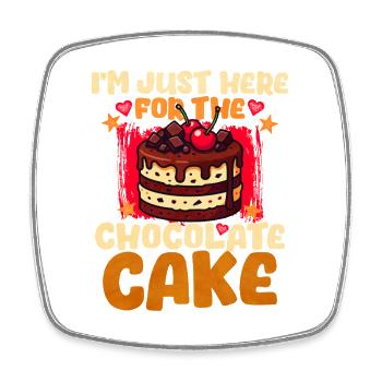 Gâteau Gâteau au chocolat - Magnet carré - blanc - Devant