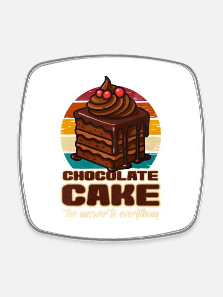 Kuchen Schoko kuchen Geschenk - Viereckiger Kühlschrankmagnet - Weiß