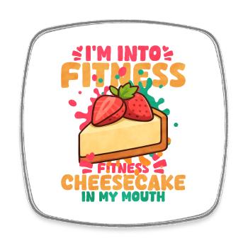 Cheesecake - Square fridge magnet - white - Front
