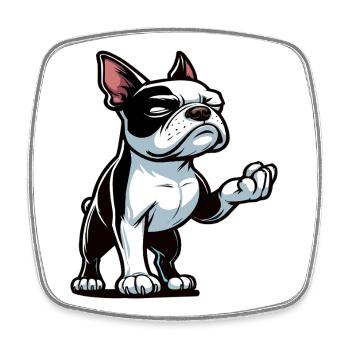 Boston Terrier Boston terrier besitzer Bosti - Viereckiger Kühlschrankmagnet - Weiß - Vorne