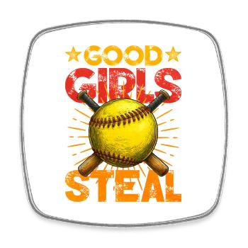 Softball - Square fridge magnet - white - Front