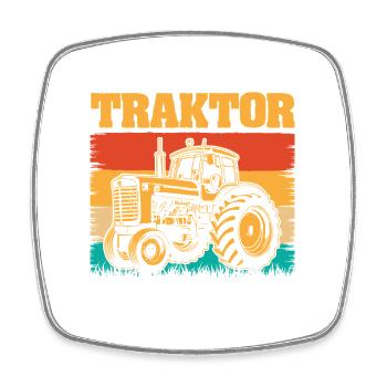 Landwirt Bauernhof Farmer Bauer Traktor - Viereckiger Kühlschrankmagnet - Weiß - Vorne