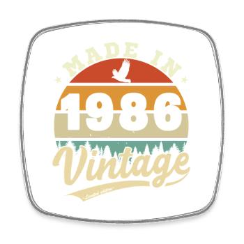 1986 Vintage Rétro Cadeau D'anniversaire - Magnet carré - blanc - Devant