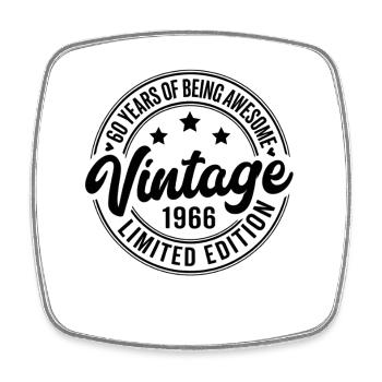 60 Jahre 1966 Vintage Retro Geburtstagsgeschenk - Viereckiger Kühlschrankmagnet - Weiß - Vorne