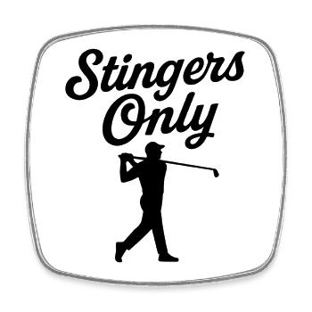 Stingers Only Golf Humour pour les golfeurs - Magnet carré - blanc - Devant