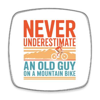 Mountainbike - Viereckiger Kühlschrankmagnet - Weiß - Vorne