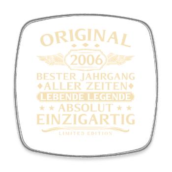 Jahrgang 2006 geboren Lebende Legende Geburtstag - Viereckiger Kühlschrankmagnet - Weiß - Vorne