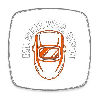 Welder Eat Sleep Weld Repeat Metalwork Welding - Viereckiger Kühlschrankmagnet - Weiß - Vorne