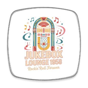 Jukebox Lounge 1958 - Viereckiger Kühlschrankmagnet - Weiß - Vorne